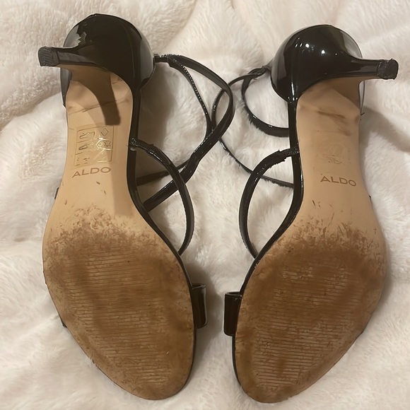 ALDO Strappy Black Patent Heel Sandal - Picture 7 of 8